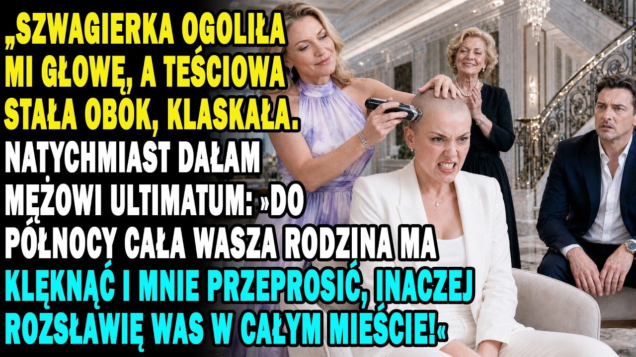 Kiedy Kasia przycisnęła maszynkę do mojej głowy, teściowa klasnęła. Zamknęły drzwi od łazienki, a mój telefon ukryły w pojemniku z mąką. Kolejne pasmo czarnych włosów opadło na kafelki. „Mówiłam...
