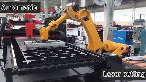 Laser cutting + robot loading and unloading uncoiling and blanking production line