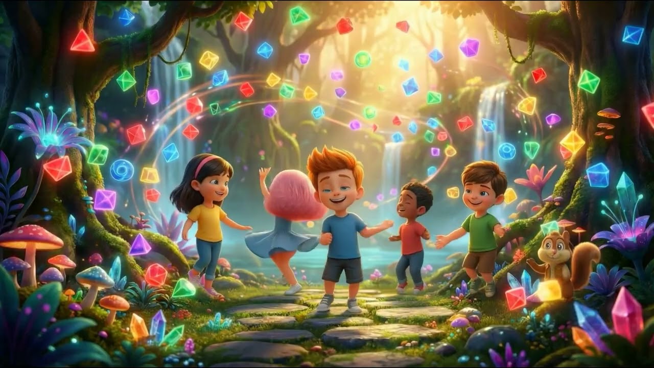 Shapes & Colors Adventure for Kids | Aao Baccho Musical Learning 🍎☁️