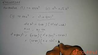 Factorise(i)1+64x^(3)(ii) a^(3)-2sqrt(2)b^(3) | 9 | POLYNOMIALS | MATHS | NCERT EXEMPLAR ENGLISH...