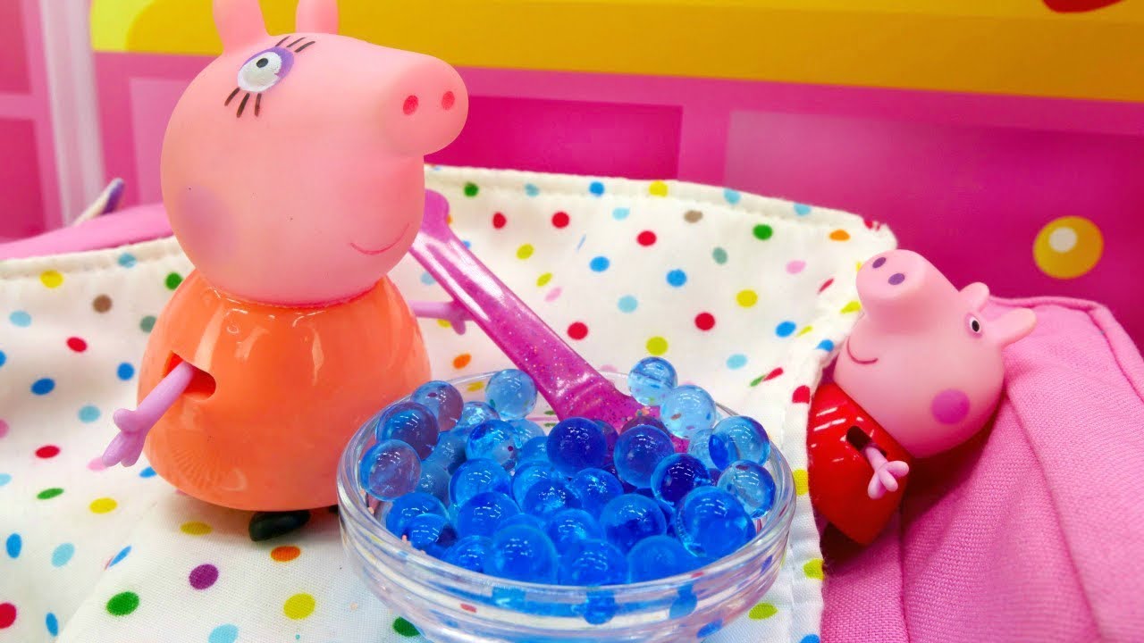 Spielzeugvideo für Kinder auf Deutsch.Peppa Wutz hat zu viel Eis