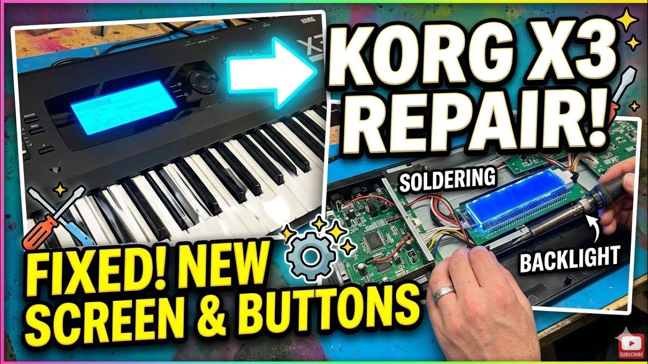Korg X3 Synthesizer Restoration: LCD Backlight & Button Fix - YouTube