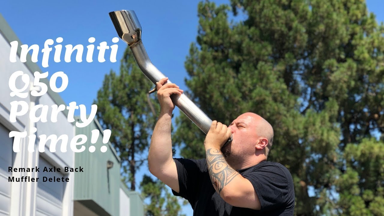 Remark Muffler Delete Exhaust Infiniti Q50 Sedan Lightweight Axle Back YouTube