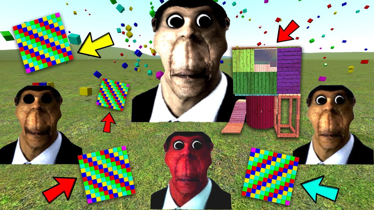 Obunga Family VS Color Gravity Cubes | Nextbot Garry's Mod (EP2) - YouTube
