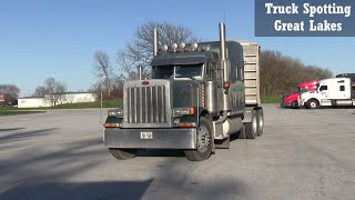 4 Peterbilt Semi Trucks At Ontario Truck Stop