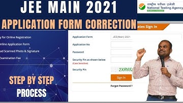 JEE MAIN 2021 form Correction | Step by Step Guidelines | Photo | Exam City | Category Change