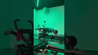 Reverse Saw on the Lagree Megafore M3K+ that you can also perform on the Xformer Pilates Machine