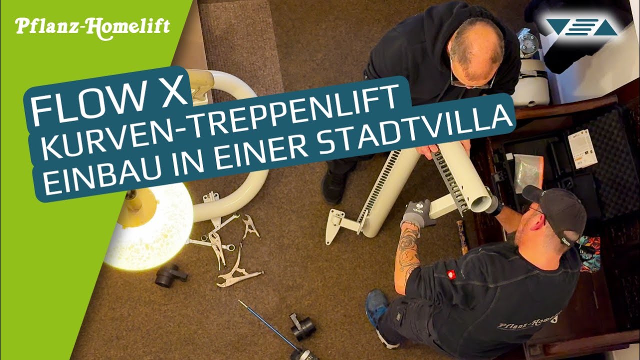 Flow X Kurven Treppenlift Einbau ▽△ Maßgeschneiderte Lösung für enge und steile Treppenhäuser