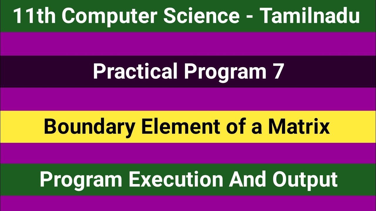 TN 11th Computer Science || Practical Program 7 - Program Execution and ...