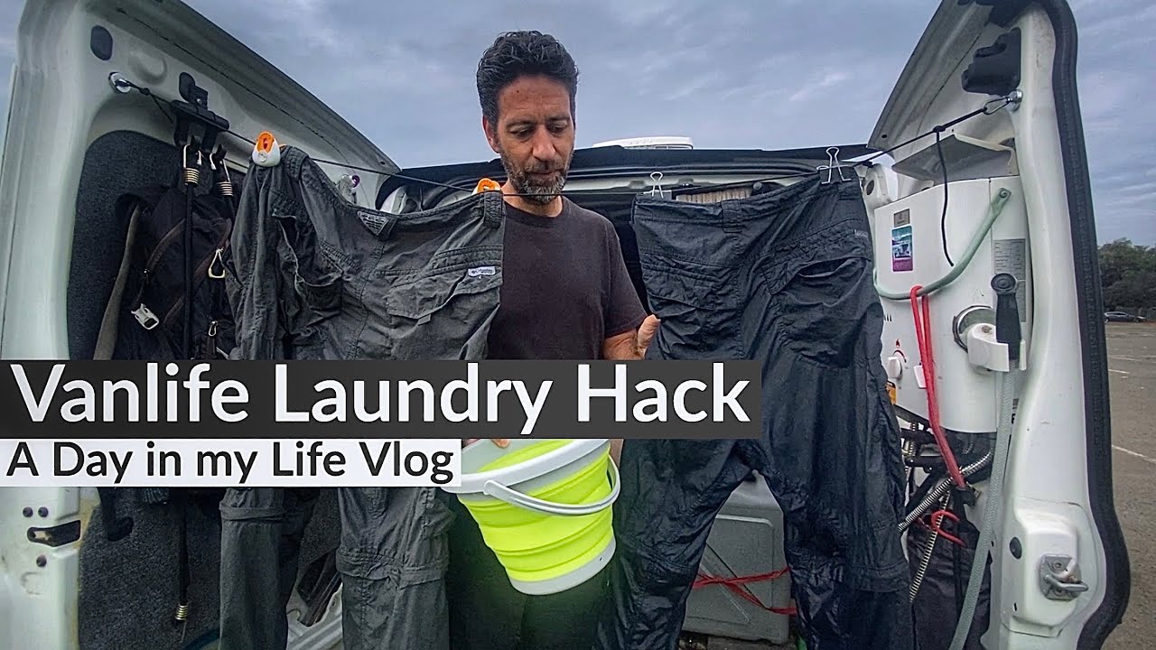 Vanlife Laundry Hack. A day in my Life Vlog Living in a Mini Cargo Van ...