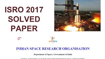 ISRO 2017 PAPER SOLUTION PART 01