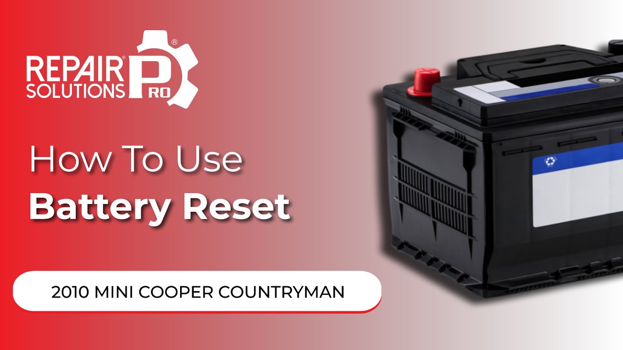 How to Use Battery Reset Function on SDS 2010 Mini Cooper Countryman