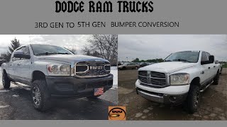Dodge Ram 3rd Gen to 5th Gen Front Bumper Upgrade Conversion 2006 2008 Dodge Ram Truck Front Laramie Bumper Conversion