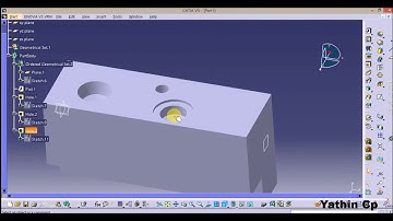 Creating different types of holes in Catia V5#part design #catia  tutoroials