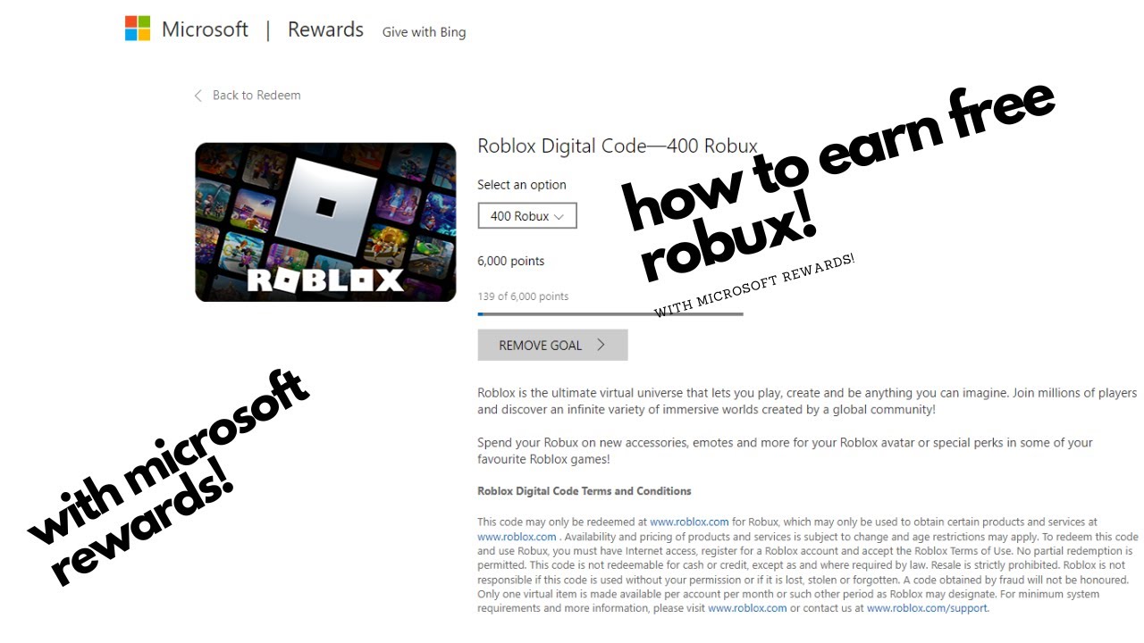 How To Redeem Free Robux Microsoft Rewards - Gamer Tweak
