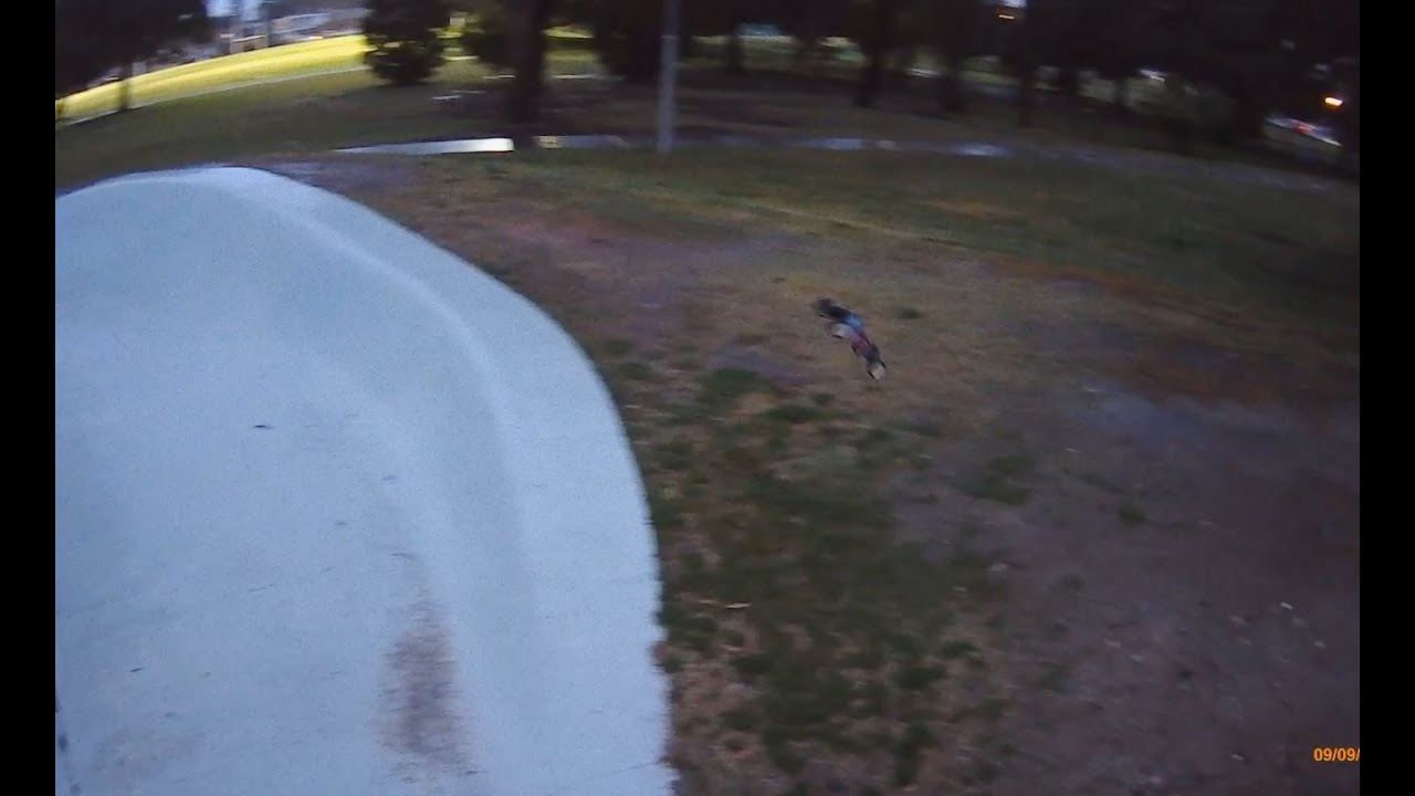 Tamiya DN01 Zahhak (1/10 2WD EP RC buggy) in the Rain at the SkatePark
