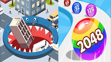 🏂Hole.io 🆚 Ball Run 2048- Satisfying ASMR Gameplay Showdown on Android & iOS #gaming #ios #games 