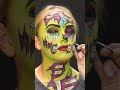 SPOOKY Zombie Face Paint Design | Halloween Face Paint #facepaint #halloween #shorts