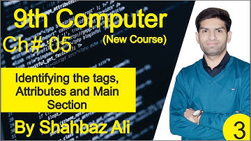 9th Class Computer Science New Book 2020 |Ch 05 L3| Identifying the tags Attributes and Main Section