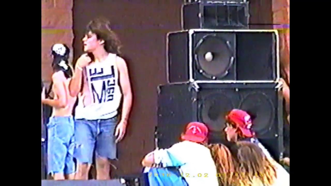 DaMNation Becker Park 1990. Dan Beeman of Helmet on drums.