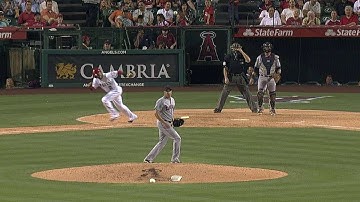 Aybar plates Pujols with infield single