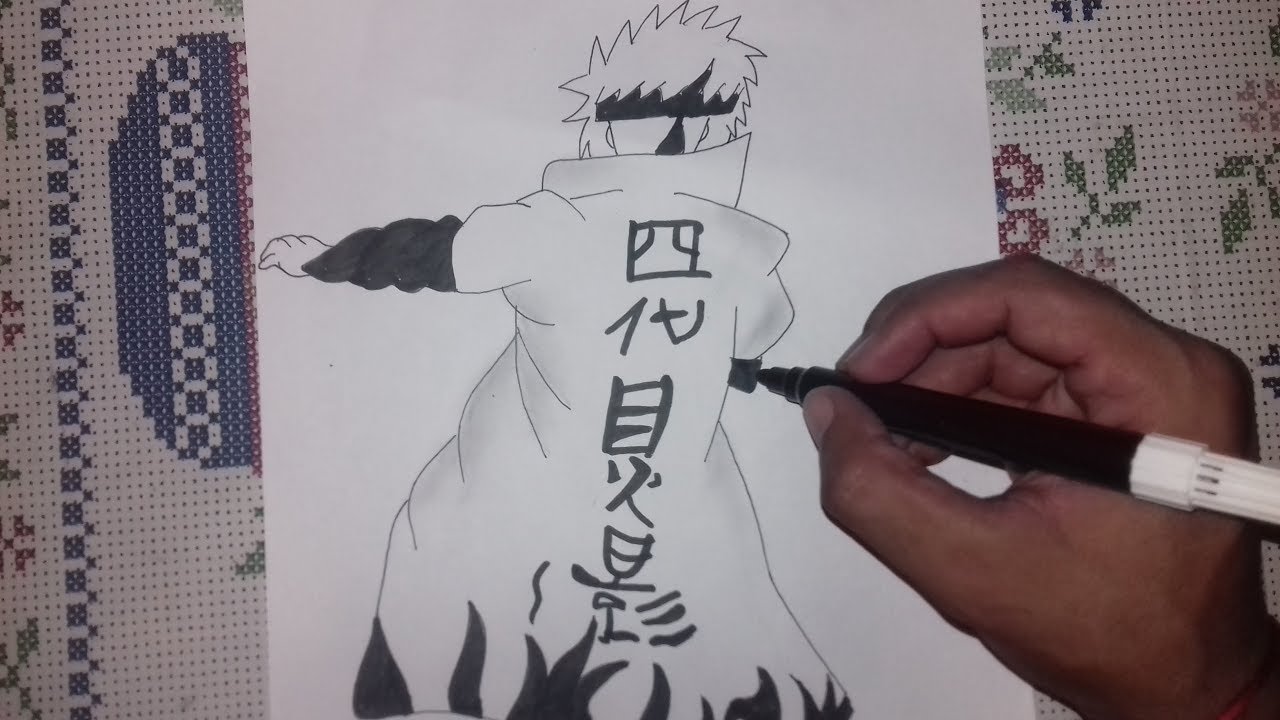 TUTORIAL COMO DESENHAR o MINATO HOKAGE passo a passo 