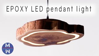How to Make an EPOXY LED Pendant Light || woodworking & epoxy resin