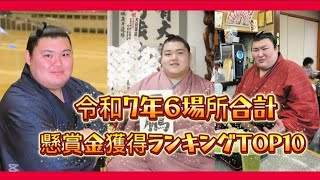 【大相撲】令和７年懸賞金総獲得ランキングTOP10