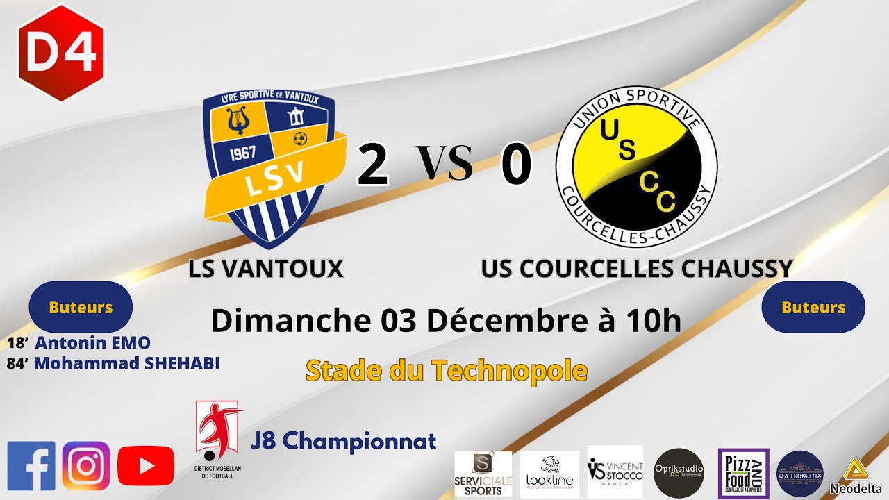Match entier J8 ÉQUIPE 1 (LA LYRE SPORTIVE DE VANTOUX vs US COURCELLES