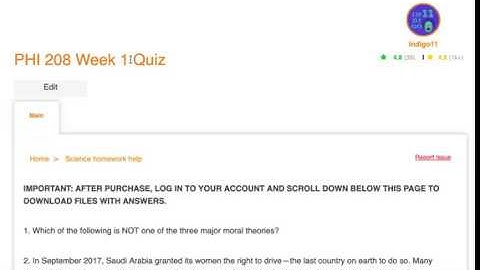 PHI208 Week 1 Quiz (newest)