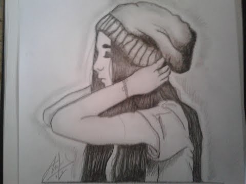 How to draw a swag girl❤❤ , by anas djellouli رسم فتاة