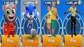 Talking Tom Hero Dash vs Sonic Dash vs Vlad & Niki Run vs Temple Run 2 Gameplay Walkthrough