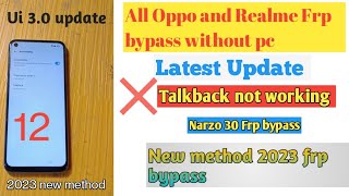 Realme narzo 30 frp bypass without pc || Talkback not working solution ||