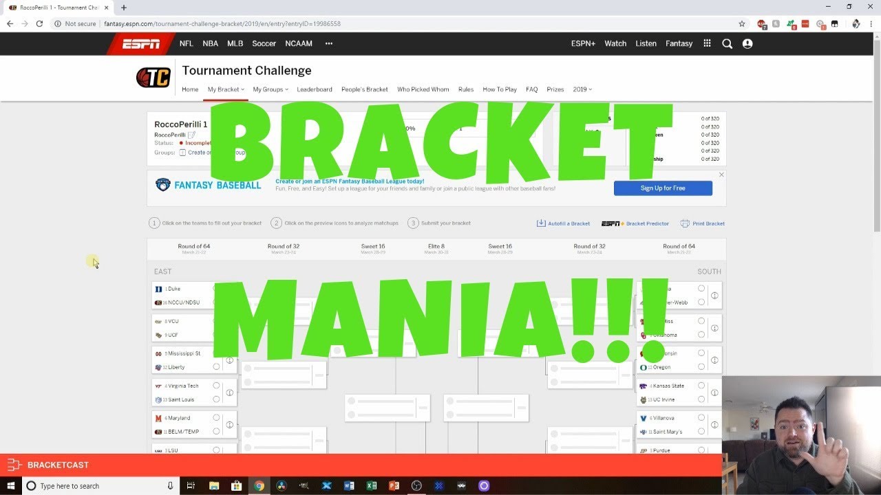 Filling Out My NCAA Tournament Bracket!