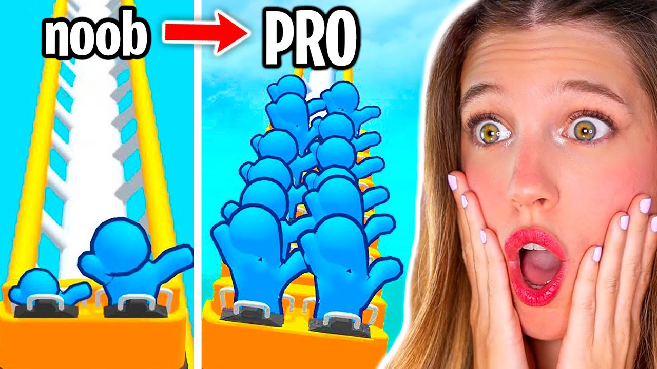 LA MONTAÑA RUSA MÁS LARGA DEL MUNDO en SIMULADOR DIFÍCIL!! 🎢 NOOB vs PRO vs HACKER 😱