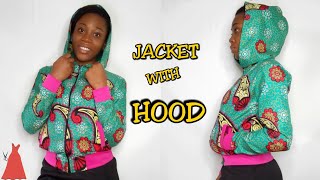 How to Cut and Sew a Bomber jacket with a HOOD | STITCHADRESS |