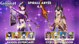 Raiden Hypercary and Cyno Hyperbloom | Genshin Impact | Spirall Abyss 4.5