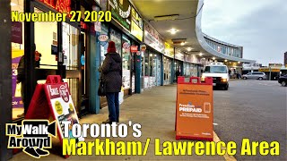 Toronto walk in the Markham Road/ Lawrence ave area, and a tour inside Cedarbrae Mall (4k video)
