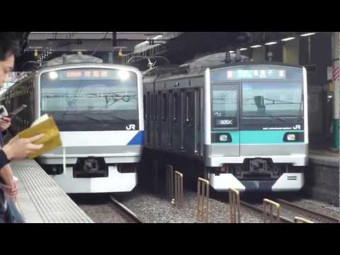 【FHD】常磐線柏駅　651系スーパーひたち18号発車・E233系・E531系到着
