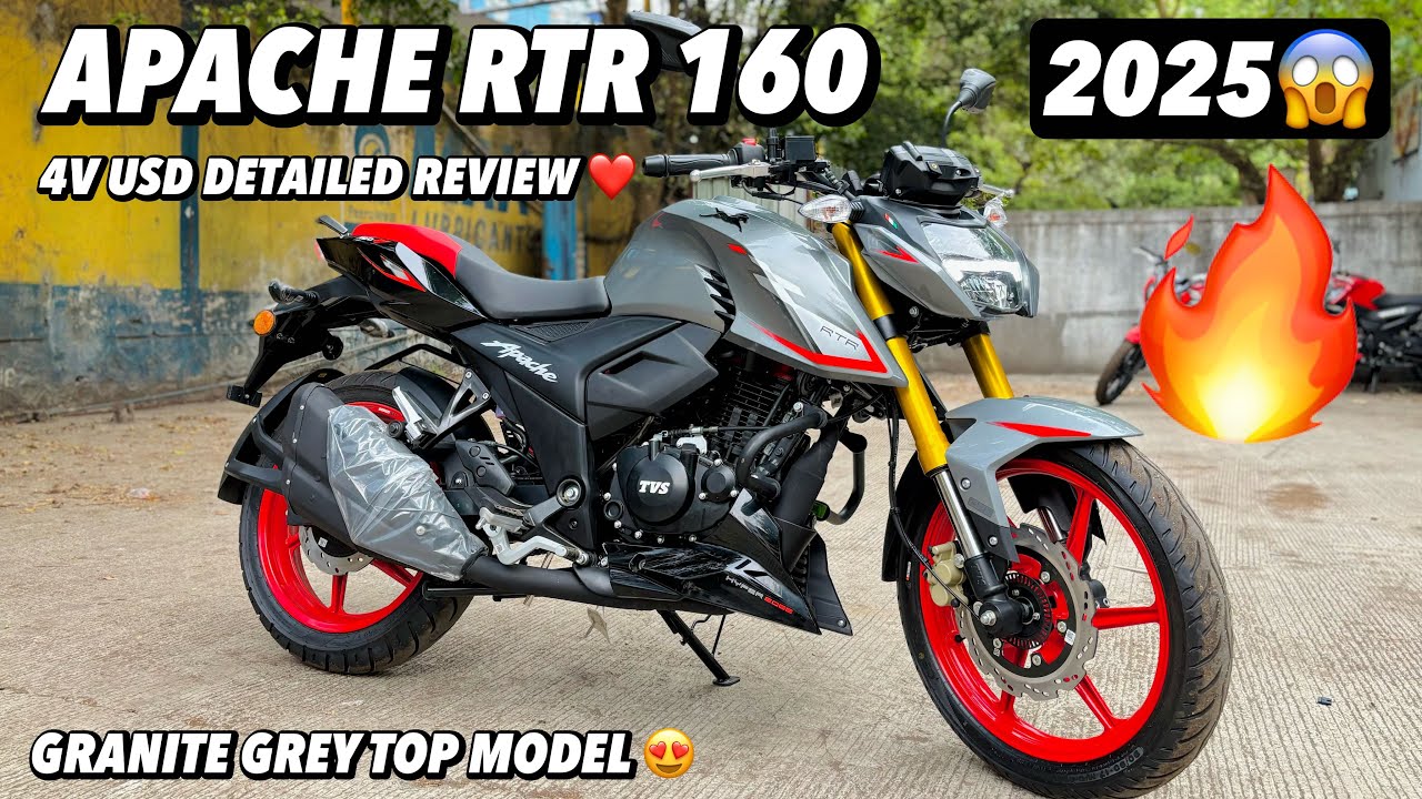 2025 New Tvs Apache Rtr 160 4V USD Top Model Review ️| Granite Grey ...