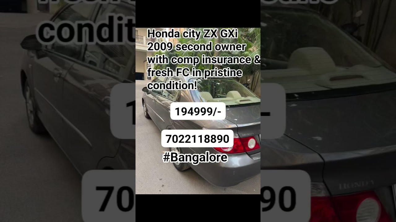 Honda City ZX for sale in bangalore in absolute pristine