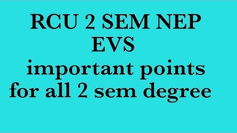 for all Degree NEP 2 sem enviornmental studies  important points to study @EEdjoin