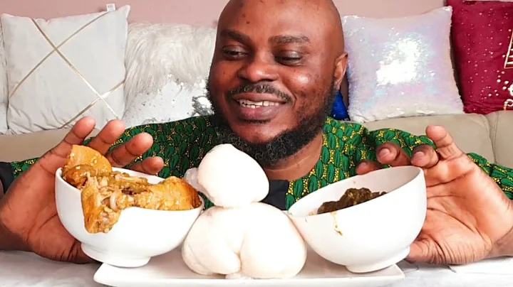 ASMR | FIRST TIME EATING MIX SOUP BITTER-LEAF & OKRO SOUP WITH FUFU (EATING SHOW) EATING SOUNDS