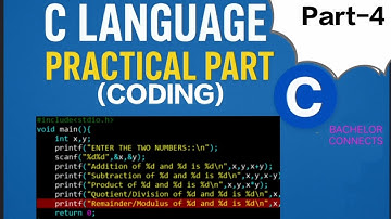 Part 4 || Arithmetic Operators in C || Code for Arithmetic Operators || C Tutorial ||