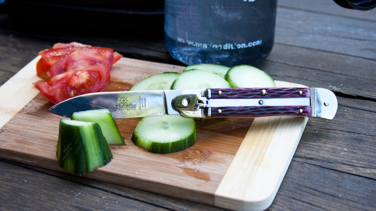 Traditional Switchblade Hubertus Lever Lock Automatic Knife ("Springer