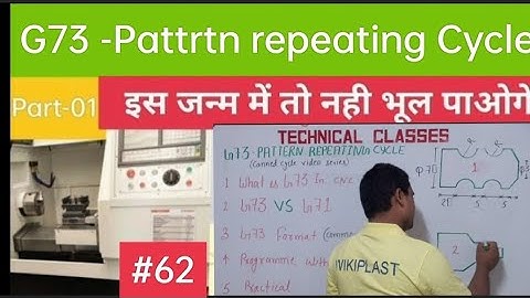Canned cycle G73 pattern repeating cycle in hindi ||CNC operator and programmer training in hindi ||