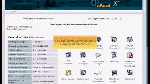 Adding an Addon Domain - via cPanel