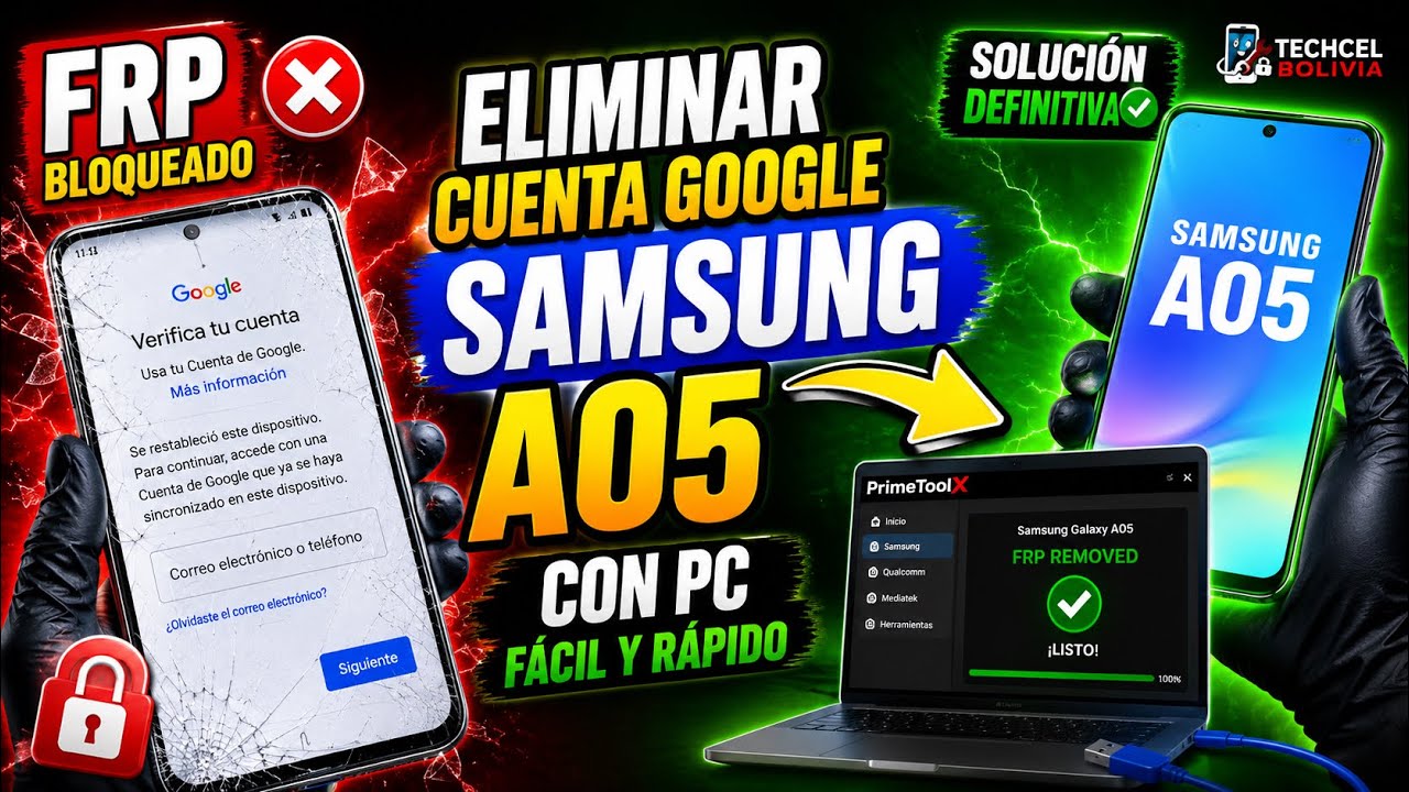 Eliminar Cuenta De Google Samsung Galaxy A05 CON PC (FÁCIL Y RÁPIDO ...