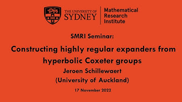 Jeroen Schillewaert: Constructing highly regular expanders from hyperbolic Coxeter groups
