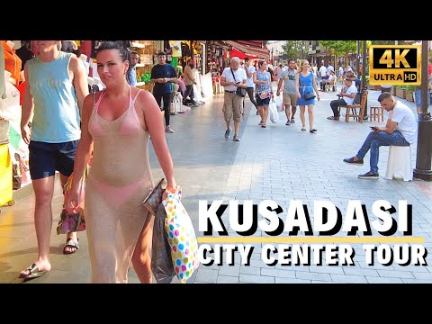 Kuşadası City Center Walking Tour | July 2022  Turkey [4K UHD 60 fps]